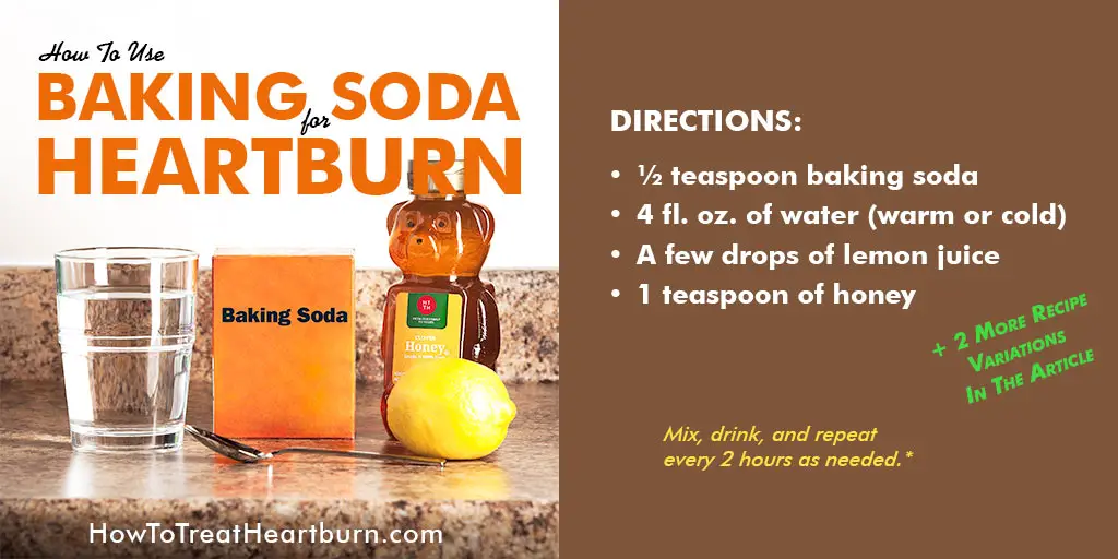 How to use baking soda for heartburn. Recipe for remedy with two variations.